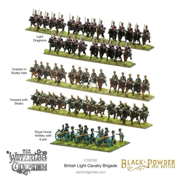 Warlord Games Black Powder Epic Battles  Black Powder Epic Battles Black Powder Epic Battles: Waterloo - British Light Cavalry Brigade - 312001002 - 5060572509894