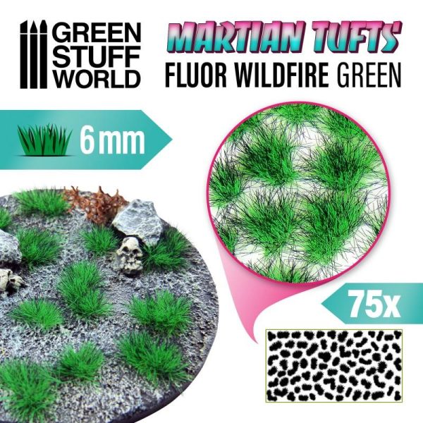 Green Stuff World   Tufts Martian Fluor Tufts - FLUOR WILDFIRE GREEN - 8435646501772ES - 8435646501772