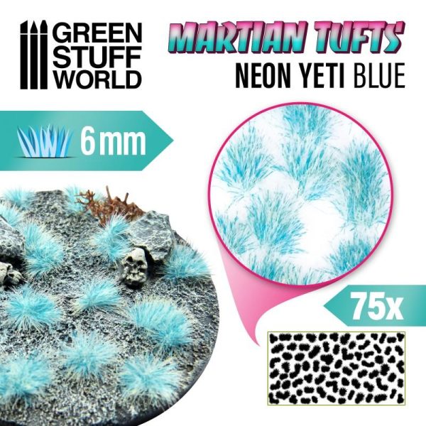 Green Stuff World   Tufts Martian Fluor Tufts - NEON YETI BLUE - 8435646501840ES - 8435646501840