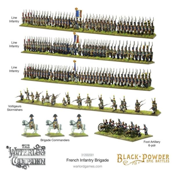 Warlord Games Black Powder Epic Battles  Black Powder Epic Battles Black Powder Epic Battles: Waterloo - French Infantry Brigade - 312002001 - 5060572509917