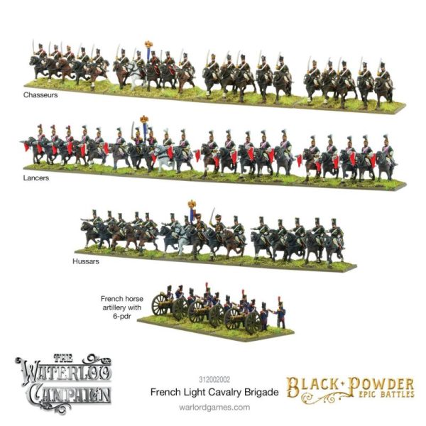 Warlord Games Black Powder Epic Battles  Black Powder Epic Battles Black Powder Epic Battles: Waterloo - French Light Cavalry Brigade - 312002002 - 5060572509924