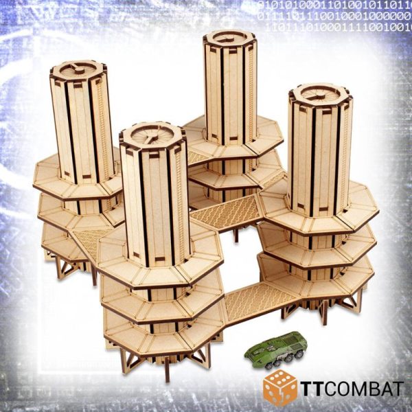 TTCombat   Sci Fi (15mm) Exhaust Towers - TTSCW-SFX-063 - 5060880912959