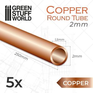 Green Stuff World   Brass Rods Round Copper tube 2mm - 8435646505480ES - 8435646505480