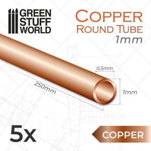 Green Stuff World   Brass Rods Round Copper tube 1mm - 8435646505466ES - 8435646505466