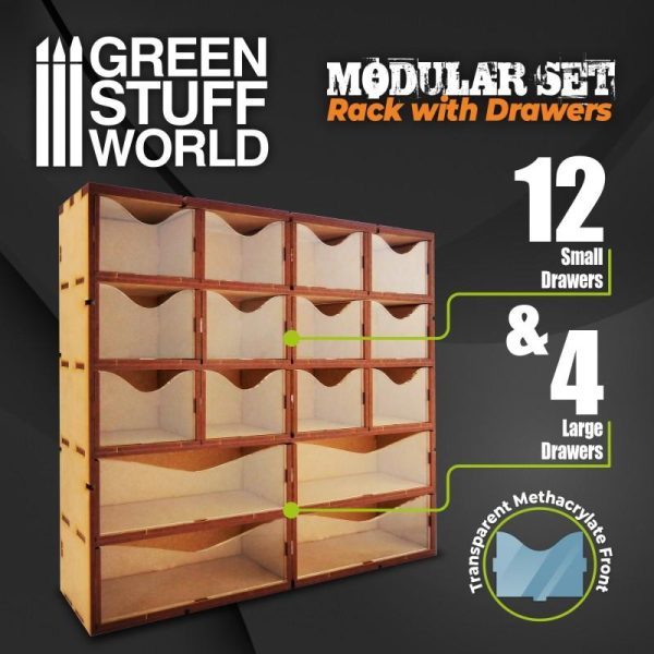 Green Stuff World   Paint Racks MDF Vertical rack with Drawers - 8435646504605ES - 8435646504605