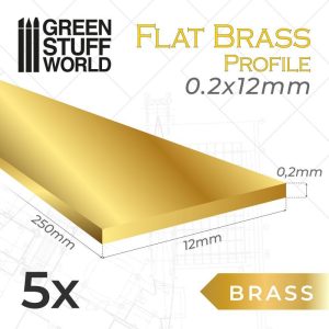 Green Stuff World   Brass Rods Flat Brass Profile 0.2 x 12mm - 8435646506340ES - 8435646506340