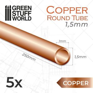Green Stuff World   Brass Rods Round Copper tube 1.5mm - 8435646505473ES - 8435646505473