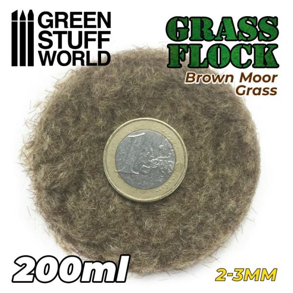 Green Stuff World   Sand & Flock Static Grass Flock 2-3mm - Brown Moor Grass - 200 ml - 8435646506388ES - 8435646506388