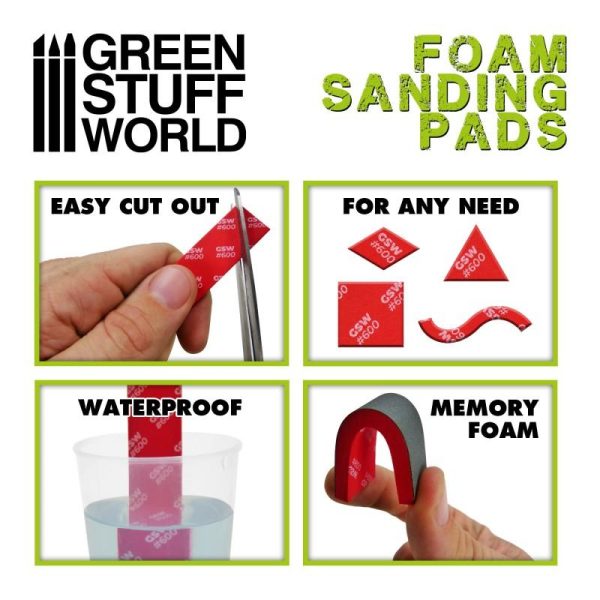 Green Stuff World   Sandpaper Foam Sanding Pads 280 grit - 8435646502694ES - 8435646502694