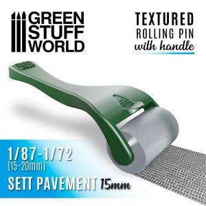 Green Stuff World   Green Stuff World Tools Rolling pin with Handle - Sett Pavement 15mm - 8436574509939ES - 8436574509939