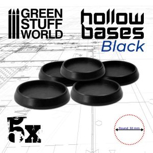 Green Stuff World   Plain Bases Hollow Plastic Bases - BLACK 50mm - 8435646508276ES - 8435646508276