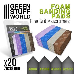 Green Stuff World   Sandpaper Foam Sanding Pads - FINE GRIT ASSORTMENT x20 - 8435646504766ES - 8435646504766