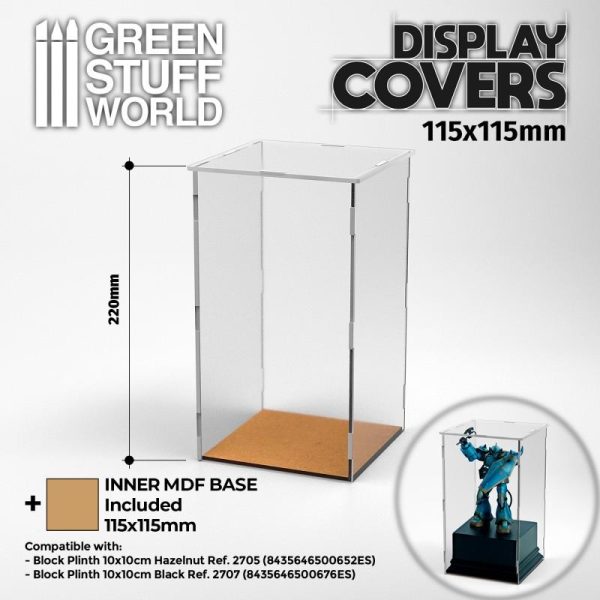 Green Stuff World   Display Plinths Acrylic Display Covers 115x115mm (22cm high) - 8435646507002ES - 8435646507002