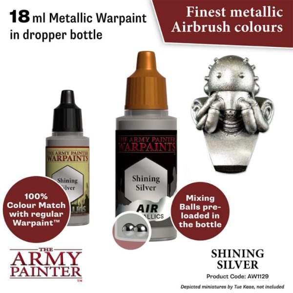 The Army Painter   Warpaint Air Warpaint Air - Shining Silver - APAW1129 - 5713799112988