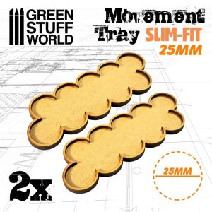 Green Stuff World   Movement Trays MDF Movement Trays 25mm x 10 - SLIM-FIT - 8435646504292ES - 8435646504292