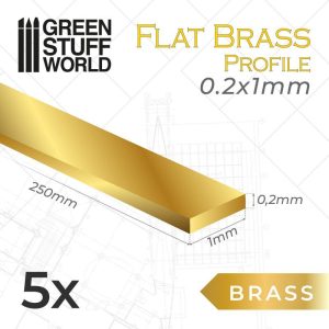 Green Stuff World   Brass Rods Flat Brass Profile 0.2 x 1mm - 8435646506302ES - 8435646506302