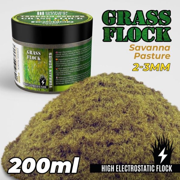 Green Stuff World   Sand & Flock Static Grass Flock 2-3mm - SAVANNA PASTURE - 200 ml - 8435646506401ES - 8435646506401