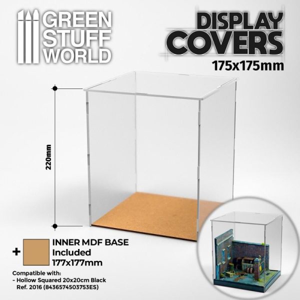 Green Stuff World   Display Plinths Acrylic Display Covers 175x175mm (22cm high) - 8435646506968ES - 8435646506968