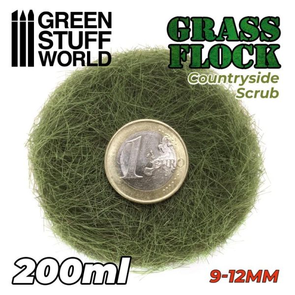 Green Stuff World   Sand & Flock Static Grass Flock 9-12mm - COUNTRYSIDE SCRUB - 200 ml - 8435646506685ES - 8435646506685