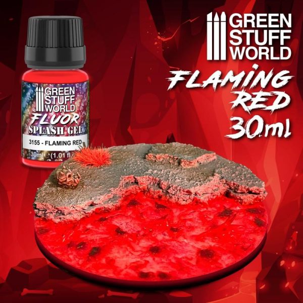 Green Stuff World   Fluorescent Paints Splash Gel - Flaming Red - 8435646505152ES - 8435646505152