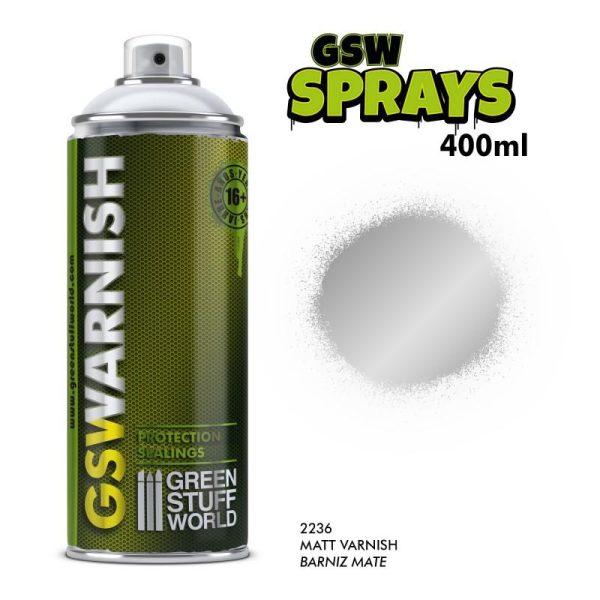 Green Stuff World   Spray Paint SPRAY MATT Varnish 400ml - 8436574505955ES - 8436574505955