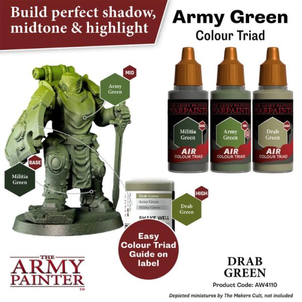 The Army Painter   Warpaint Air Warpaint Air - Drab Green - APAW4110 - 5713799411081