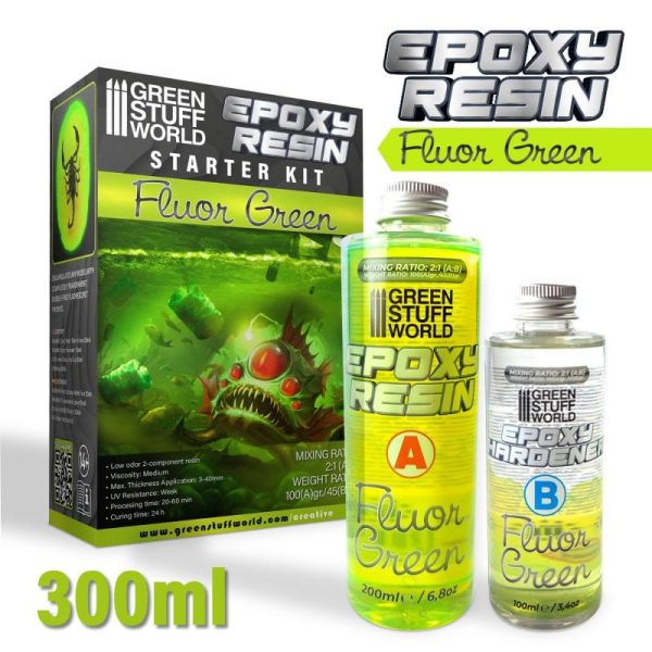 Green Stuff World   Resin Epoxy Resin - Fluor Green - 8435646501260ES - 8435646501260
