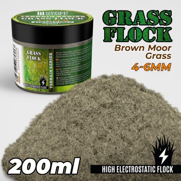 Green Stuff World   Sand & Flock Static Grass Flock 4-6mm - Brown Moor Grass - 200 ml - 8435646506517ES - 8435646506517