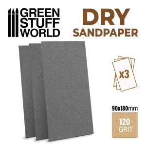 Green Stuff World   Sandpaper Dry Sandpaper - 180x90mm - 120 grit - 8435646502052ES - 8435646502052