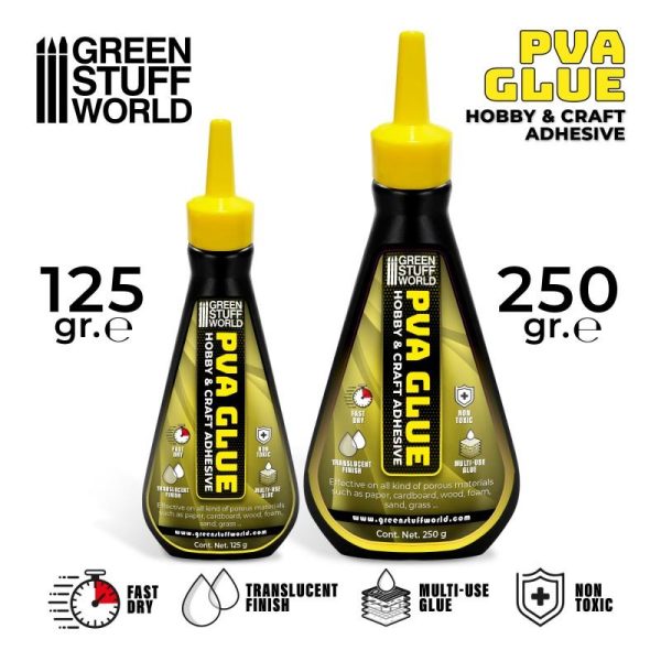 Green Stuff World   Glue PVA glue 125gr - 8435646502236ES - 8435646502236