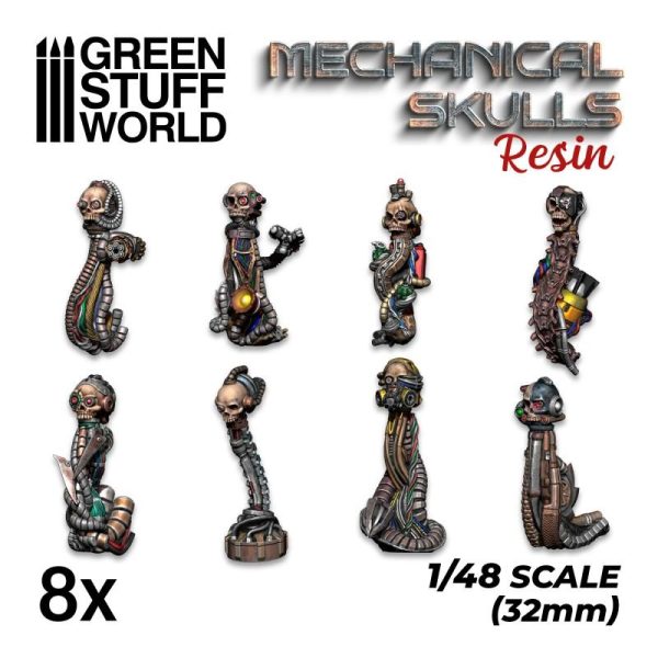 Green Stuff World   Green Stuff World Conversion Parts Resin Mechanical Skulls - 8436574507867ES - 8436574507867