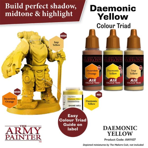 The Army Painter   Warpaint Air Warpaint Air - Daemonic Yellow - APAW1107 - 5713799110786