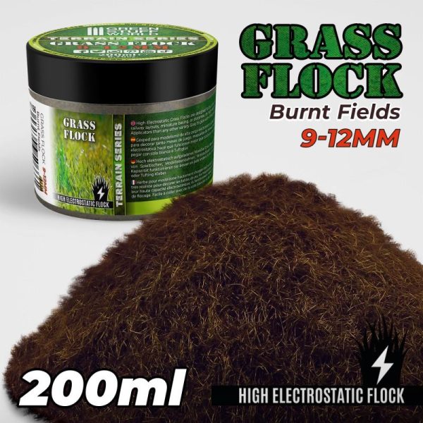 Green Stuff World   Sand & Flock Static Grass Flock 9-12mm - BURNT FIELDS - 200 ml - 8435646506661ES - 8435646506661
