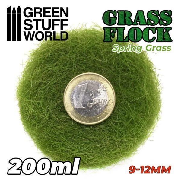 Green Stuff World   Sand & Flock Static Grass Flock 9-12mm - SPRING GRASS - 200 ml - 8435646506678ES - 8435646506678