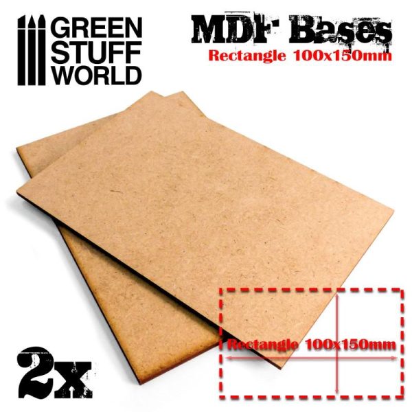 Green Stuff World   MDF Bases MDF Bases - Rectangular 100x150mm - Pack2 - 8435646507132ES - 8435646507132