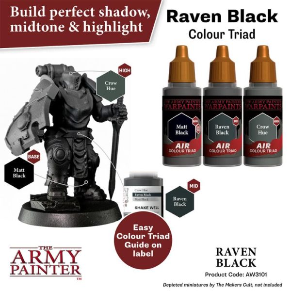 The Army Painter   Warpaint Air Warpaint Air - Raven Black - APAW3101 - 5713799310186