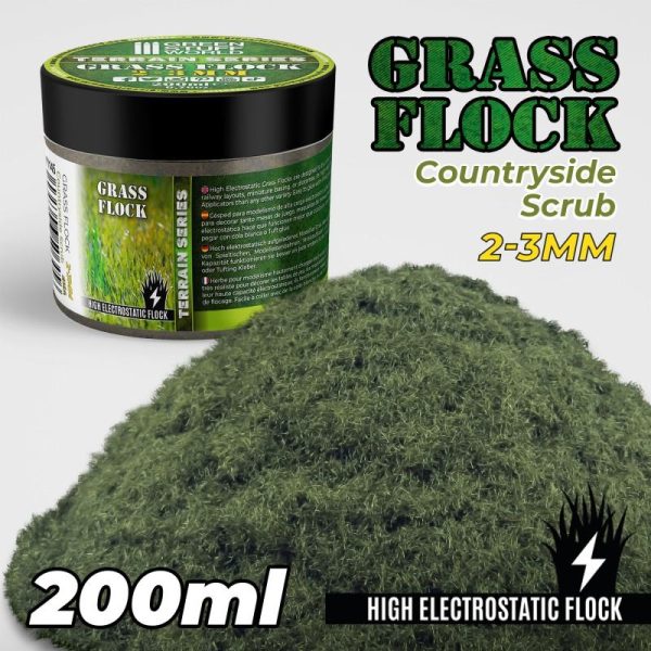 Green Stuff World   Sand & Flock Static Grass Flock 2-3mm - COUNTRYSIDE SCRUB - 200 ml - 8435646506456ES - 8435646506456