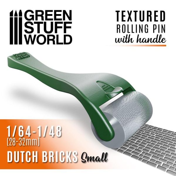Green Stuff World   Green Stuff World Tools Rolling pin with Handle - Dutch Bricks Small - 8436574509885ES - 8436574509885