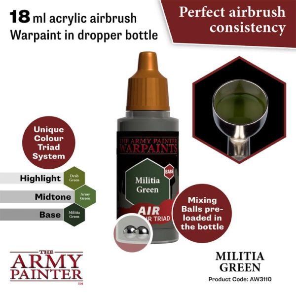 The Army Painter   Warpaint Air Warpaint Air - Militia Green - APAW3110 - 5713799311084