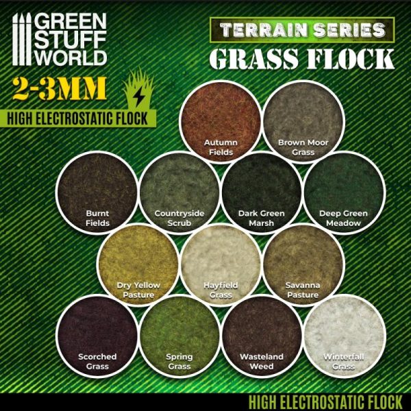 Green Stuff World   Sand & Flock Static Grass Flock 2-3mm - WASTELAND WEED - 200 ml - 8435646506432ES - 8435646506432