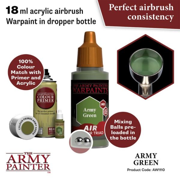 The Army Painter   Warpaint Air Warpaint Air - Army Green - APAW1110 - 5713799111080