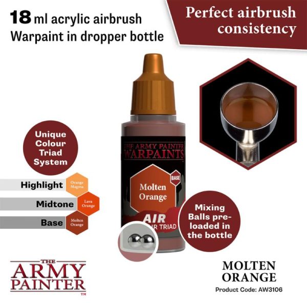 The Army Painter   Warpaint Air Warpaint Air - Molten Orange - APAW3106 - 5713799310681