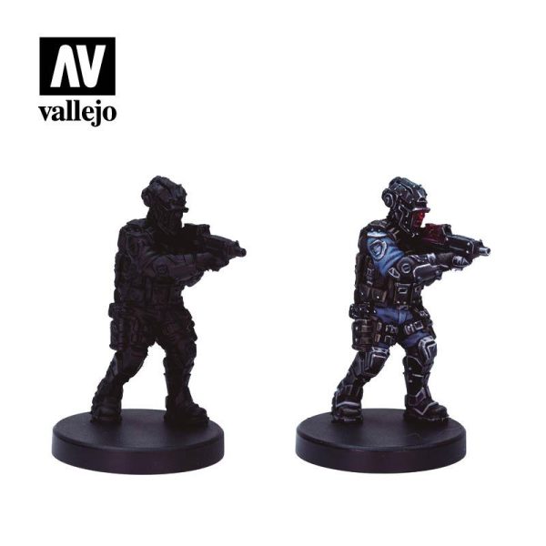 Vallejo   Vallejo Figures AV Vallejo Cyberpunk - Lawmen Sgt Suou (x8) & Figure - VAL72308 -