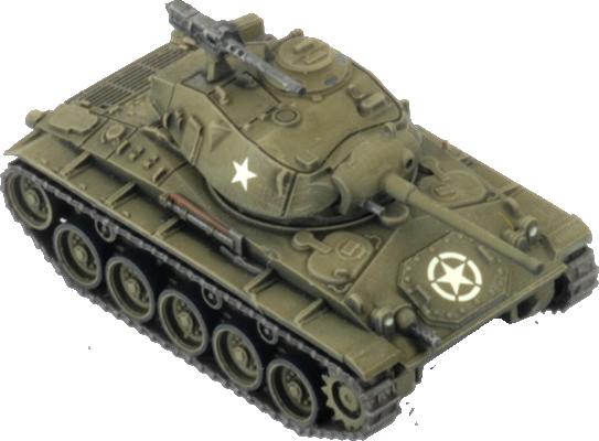 Battlefront Flames of War  United States of America M24 Chaffee Tank Platoon (x5 Plastic Vehicles) - UBX94 - 9420020253902