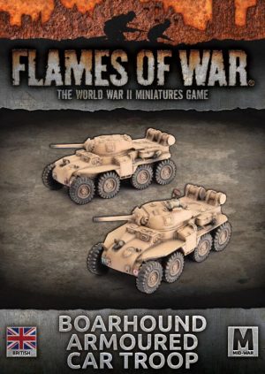Battlefront Flames of War  United Kingdom Boarhound (75mm) Armoured Cars (x2) - BBX69 - 9420020255616