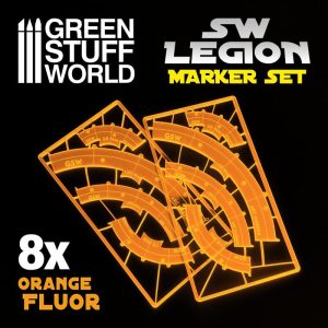 Green Stuff World Star Wars: Legion  Tapes & Measuring Sticks Star Wars Legion: ORANGE FLUOR Line of Fire Markers - 8435646502342ES -