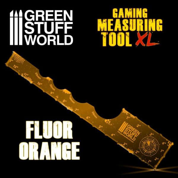 Green Stuff World   Tapes & Measuring Sticks Gaming Measuring Tool - Fluor Orange 12 inches - 8435646506067ES - 8435646506067