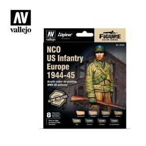 Vallejo   Mecha Colour AV Vallejo MC Set - Alpine US Infantry NCO (x8) & Figure - VAL70244 -