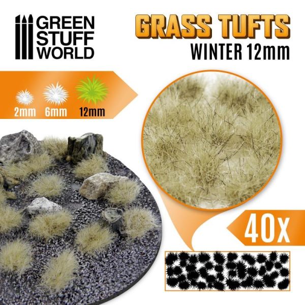Green Stuff World   Tufts Grass TUFTS - 12mm self-adhesive - WINTER - 8435646501659ES - 8435646501659
