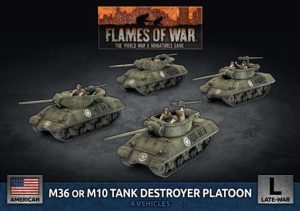 Battlefront Flames of War  United States of America M36 and M10 Tank Destroyer Platoon (x4 plastic vehicles - UBX89 - 9420020253889